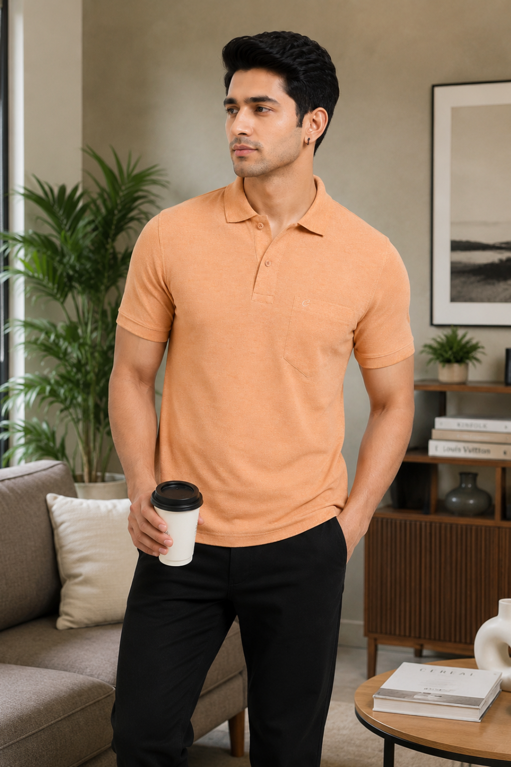 Camey Casual T-Shirts for Men Fit for Any Day | Men's Cotton Matte Polo Collar T-Shirt