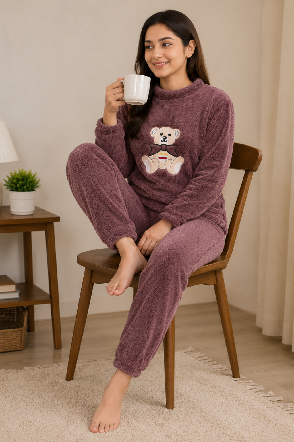 Camey Women Printed Winter Full Sleeve Top and Pajama Set