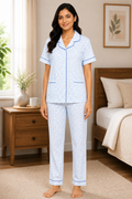 Women Night Suit | Women Sleepwear Set | Ladies Nightwear | Front Open Pyjama Set