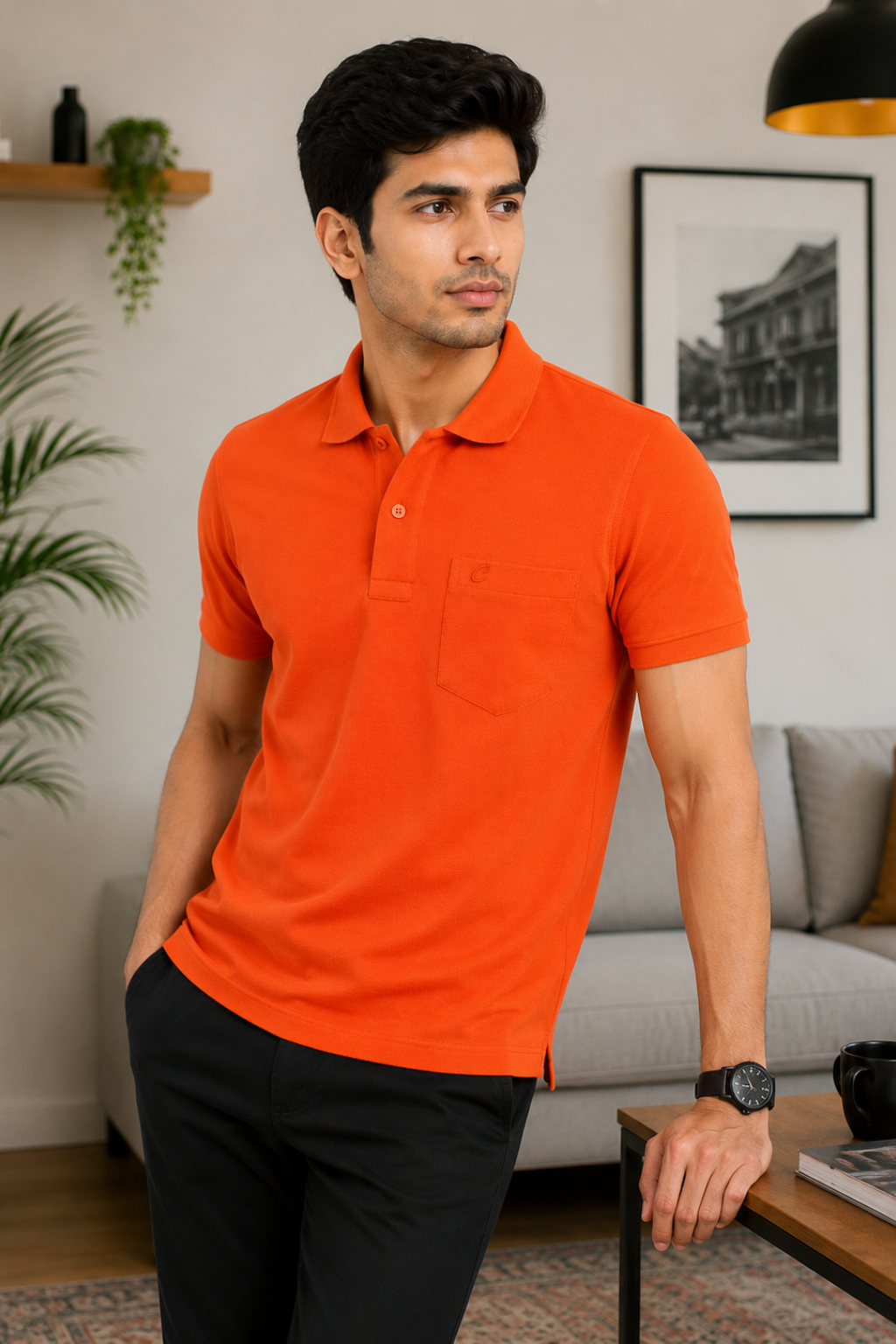 Camey Men's Half Sleeve Tees – Ideal for Everyday Use | Men's Cotton Matte Polo Collar T-Shirt