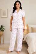 Women Night Suit | Women Sleepwear Set | Ladies Nightwear | Front Open Pyjama Set