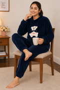 Camey Women Printed Winter Full Sleeve Top and Pajama Set