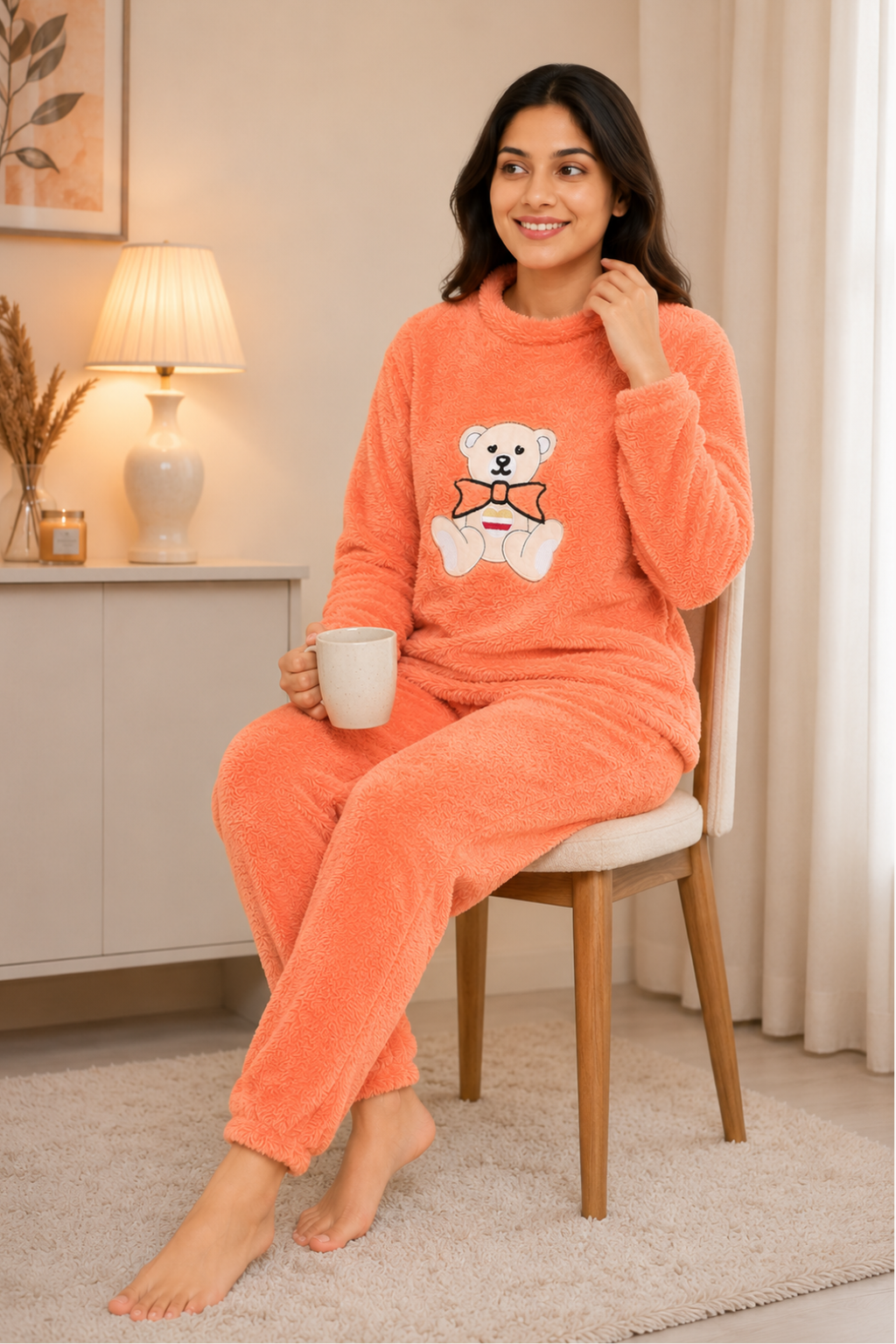 Camey Women Printed Winter Full Sleeve Top and Pajama Set