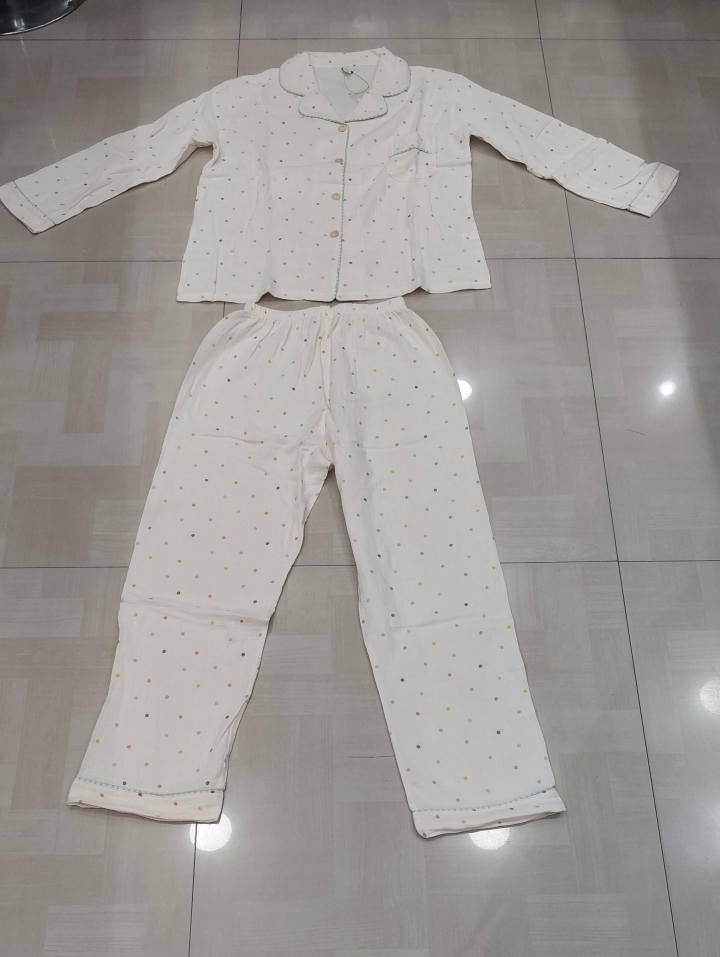 Women Night Suit Cotton Muslin Pyjama Set | Soft Printed Full Sleeve Sleepwear