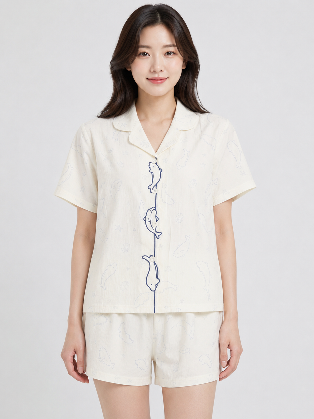 Women Short Set with Padded Shirt | Front Open Korean Night Suit for Women | Half Sleeve Short Set