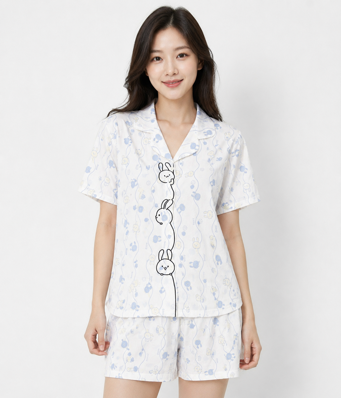 Women Short Set with Padded Shirt | Front Open Korean Night Suit for Women | Half Sleeve Short Set