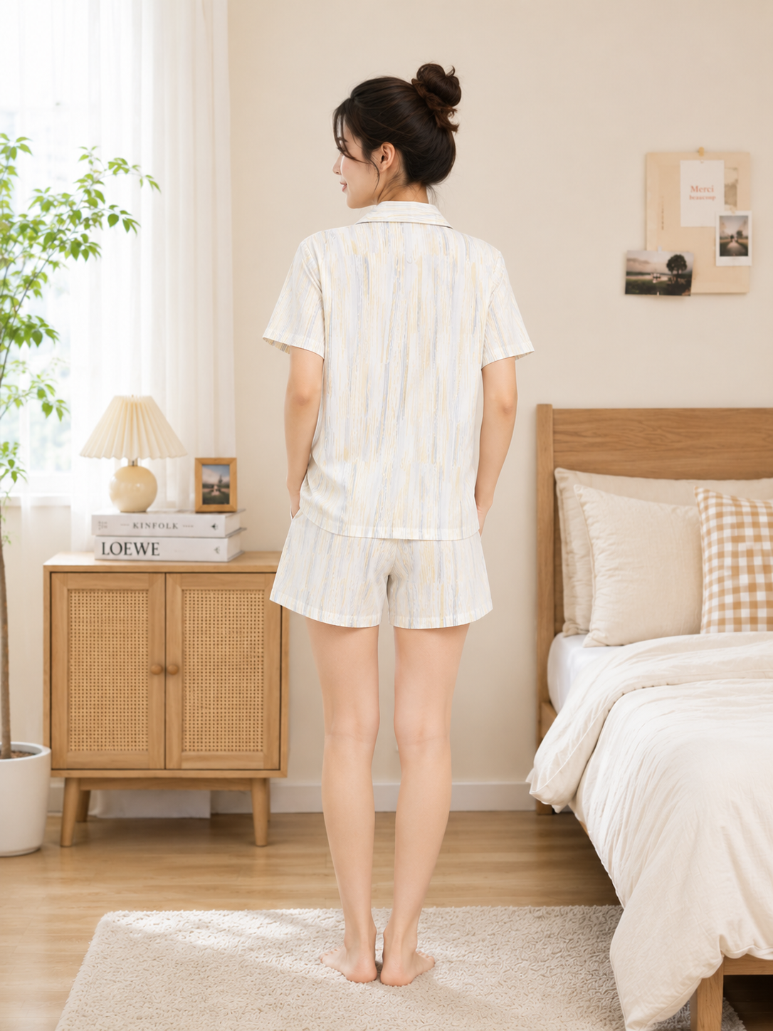 Women Short Set with Padded Shirt | Front Open Korean Night Suit for Women | Half Sleeve Short Set