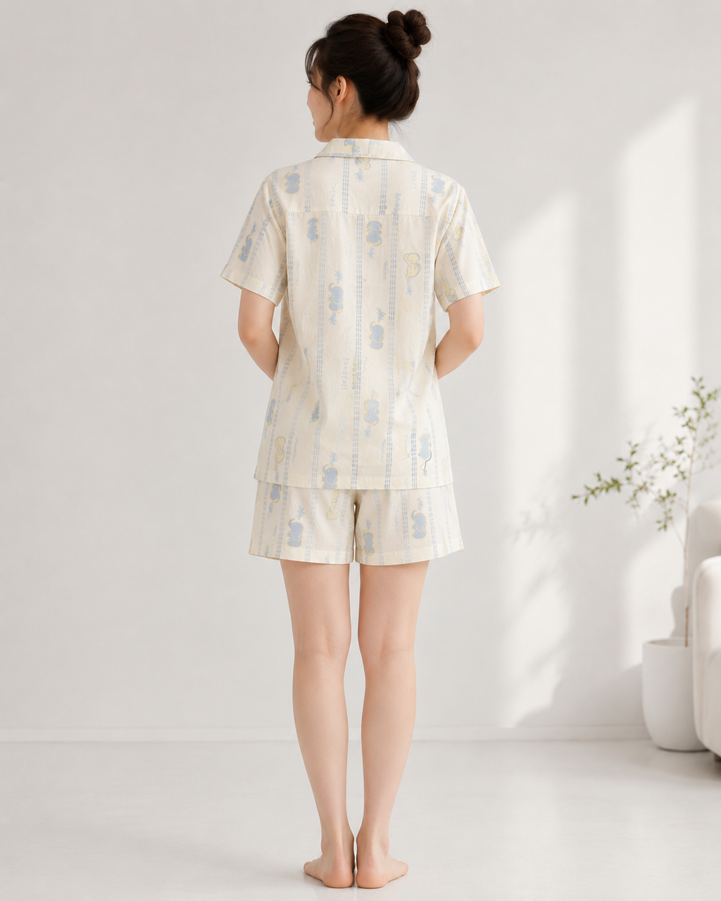 Women Short Set with Padded Shirt | Front Open Korean Night Suit for Women | Half Sleeve Short Set