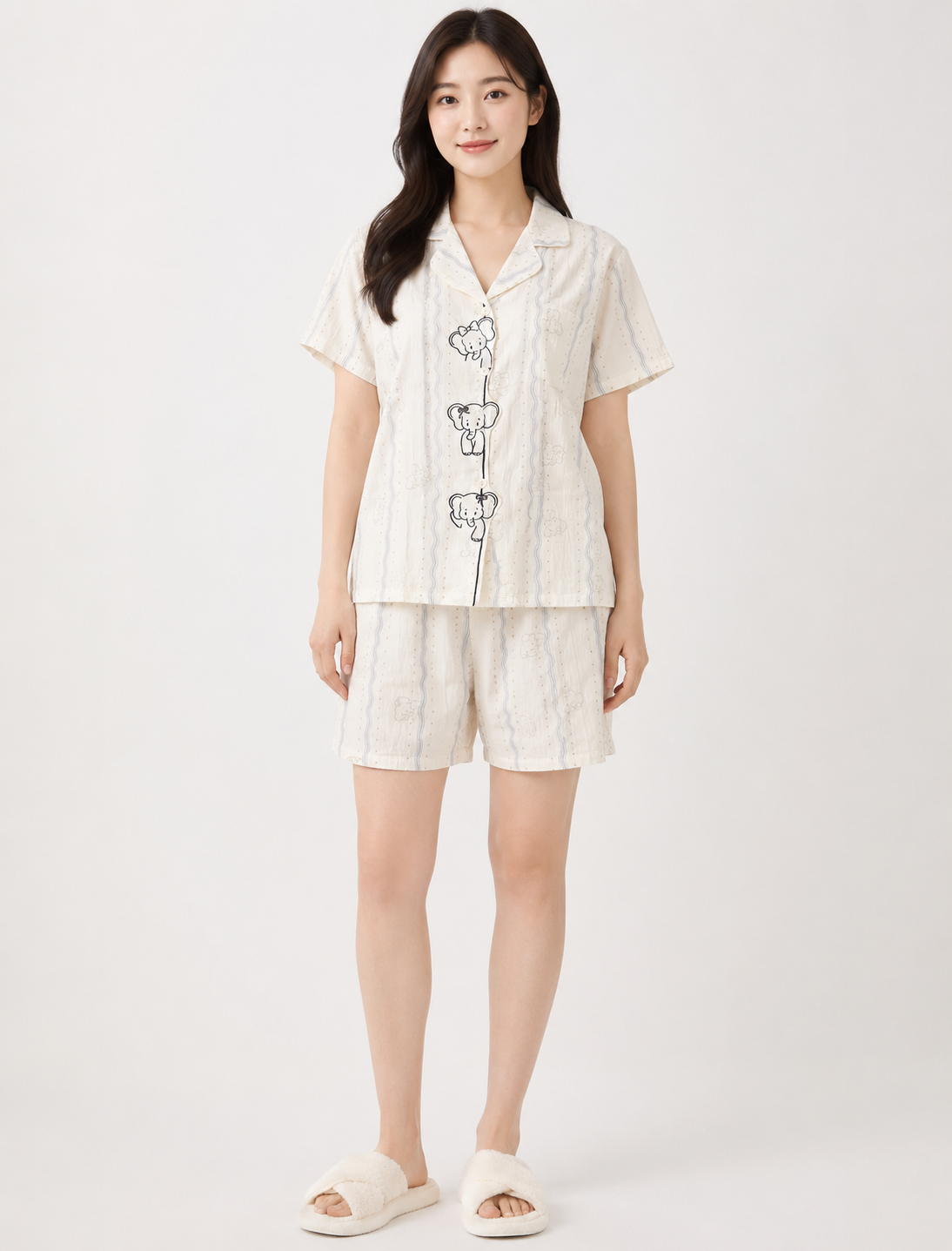 Women Short Set with Padded Shirt | Front Open Korean Night Suit for Women | Half Sleeve Short Set