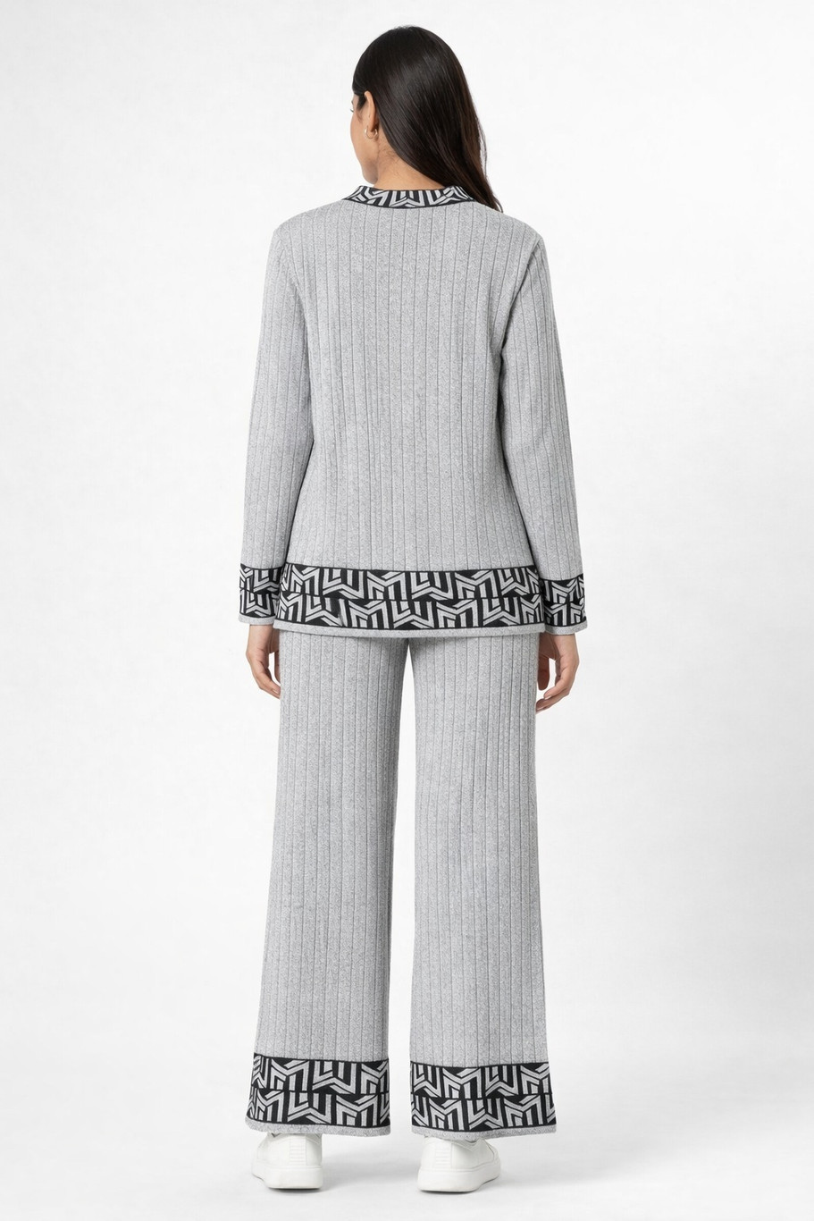 Camey Women Woolen Lounge Wear Set | Full Sleeve with Wide Leg Pants | Soft Warm Winter Co-Ord Set