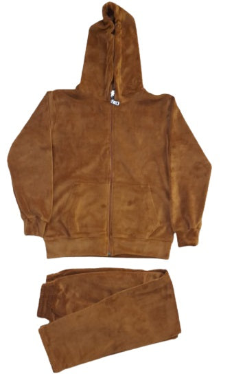 Camey kids Velvet Full Sleeves Hooded Winter Wear Night Suit - Camey Shop