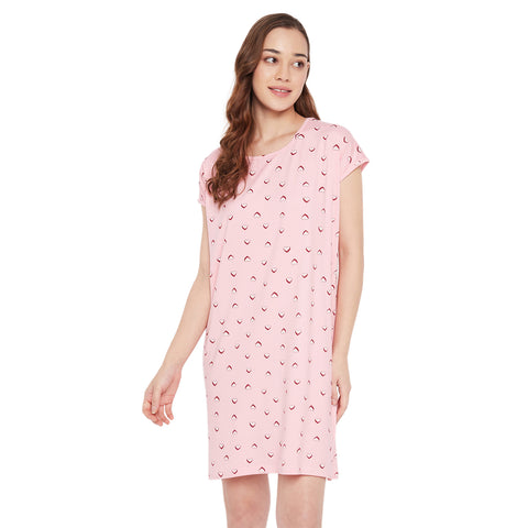 Camey Printed Knee Length Nighty, Loungewear, Nightwear, Sleepwear, Home Wear Short Nighty for Women - Camey Shop