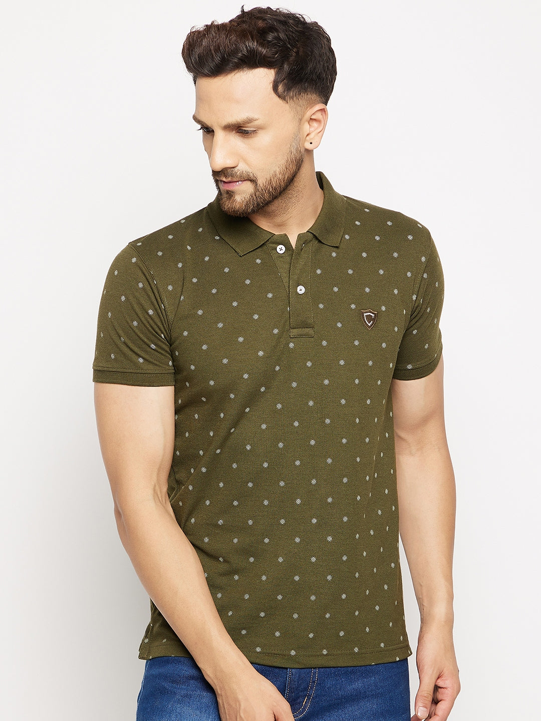 Camey Men's Printed Half Sleeves Cotton Front Button T-Shirt - Camey Shop
