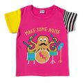 Camey Boys Printed Round Neck T-Shirt (Peach;2-3 Years) - Camey Shop