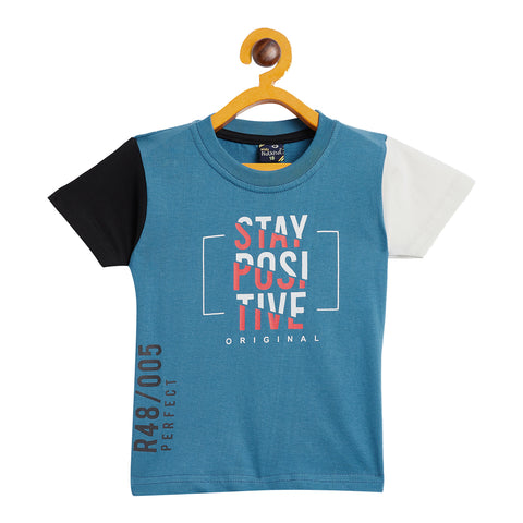 Boy's Sky Blue Half Sleeve T-Shirt - Camey Shop