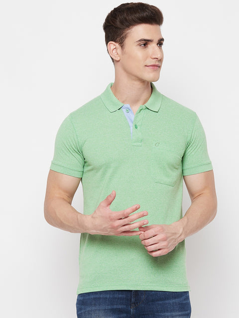 Men's Spring Green Half Sleeves Cotton Polo T-Shirt - Camey Shop