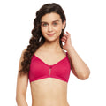 Womens Non Padded Non Wired Solid Full Coverage Rani Bra with Detachable Straps - Camey Shop