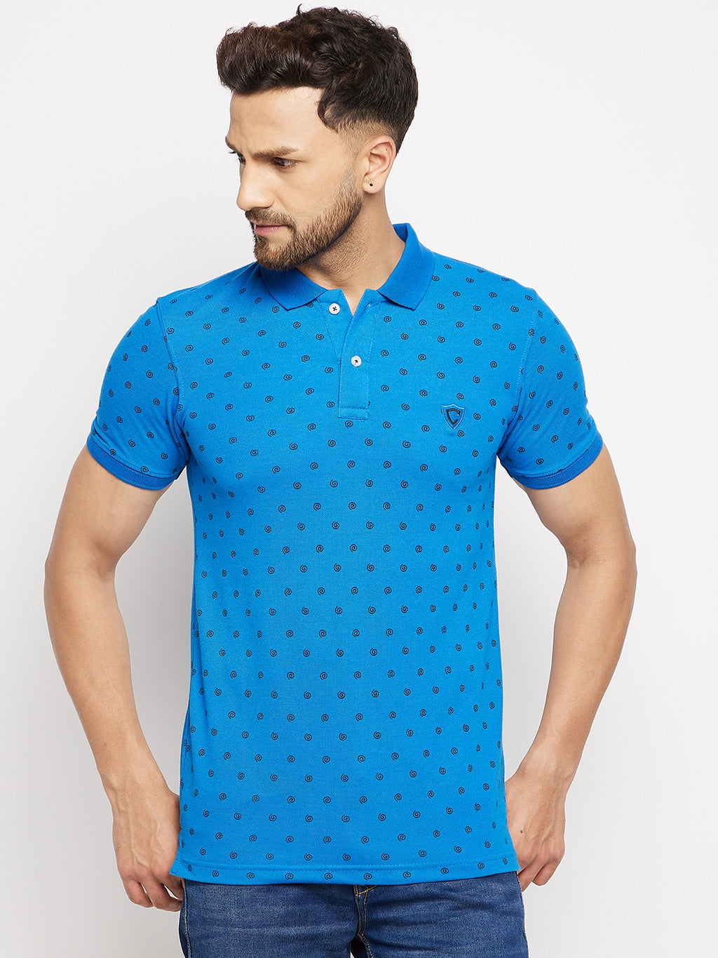 Camey Men's Printed Half Sleeves Cotton Front Button T-Shirt - Camey Shop