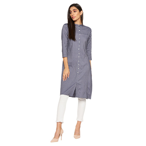 Camey Women Striped Straight Kurta - Camey Shop