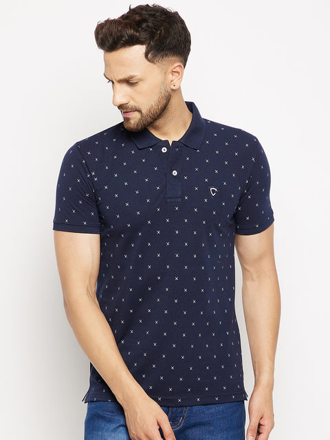 Camey Men's Printed Half Sleeves Cotton Front Button T-Shirt - Camey Shop