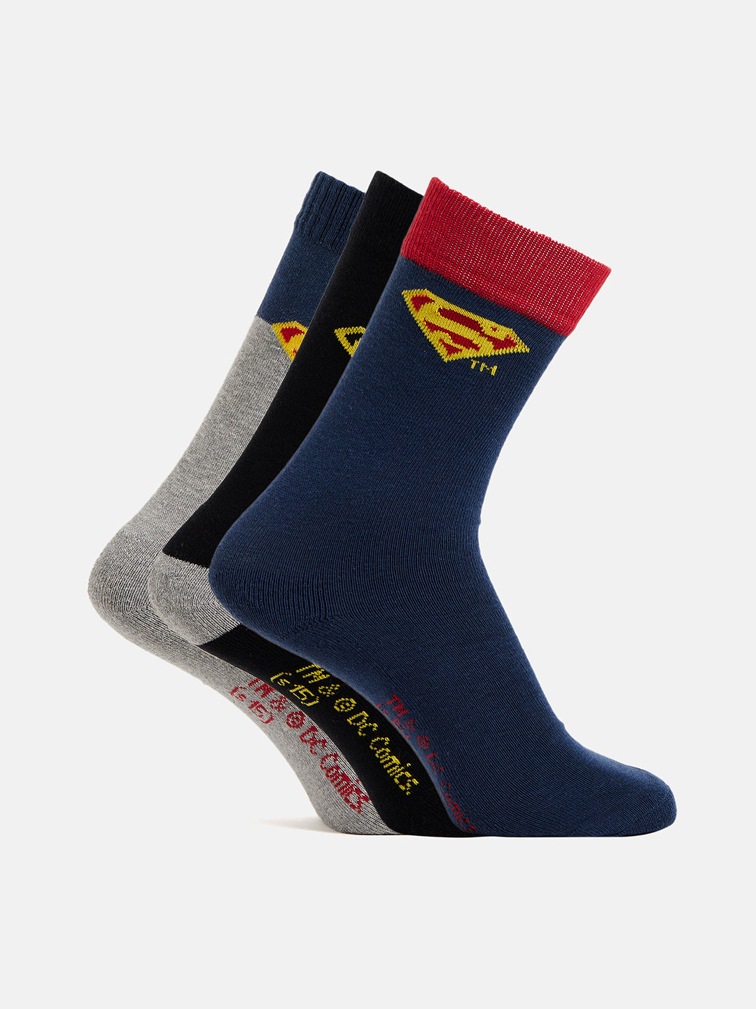 Men's Superman Cotton Socks (Set Of 3) - Camey Shop