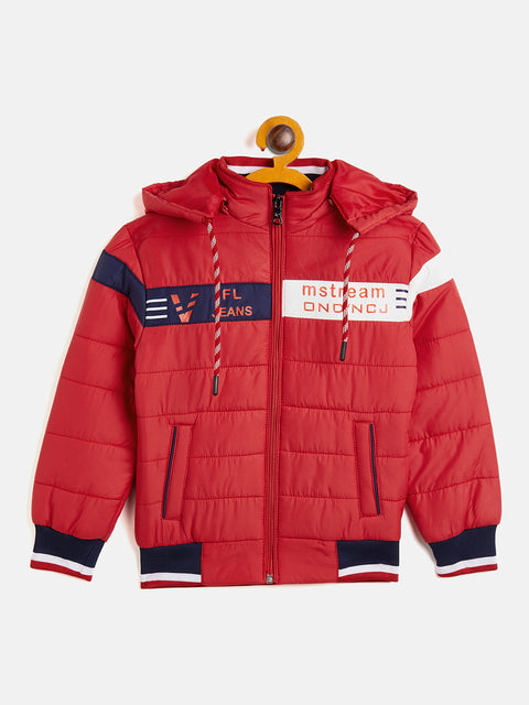 Kids Boys Regular Fit Hodded Bomber Jacket For Winter Wear - Camey Shop