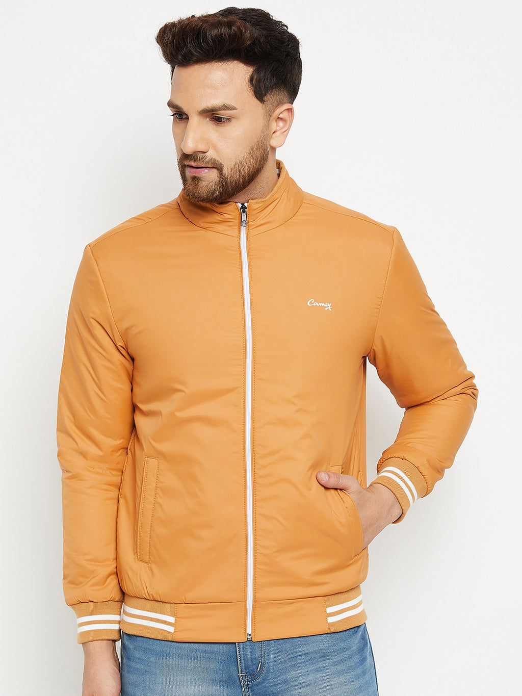 Mens Mustard Full Sleeve Zipper Jackets - Camey Shop