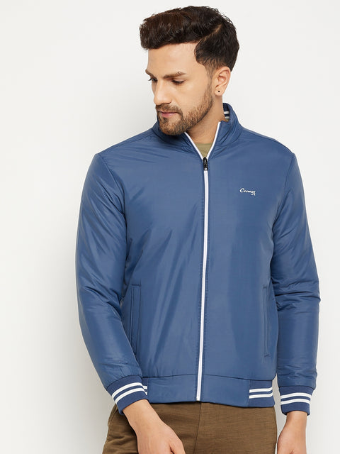 Mens  Blue Full Sleeve Zipper Jackets - Camey Shop