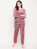 Camey Women's Winter Full Sleeve Top and Pajama Pants Regular Fit Night Suit Round Collarless Top and Pyjama Set Ladies Night Dress - Camey Shop