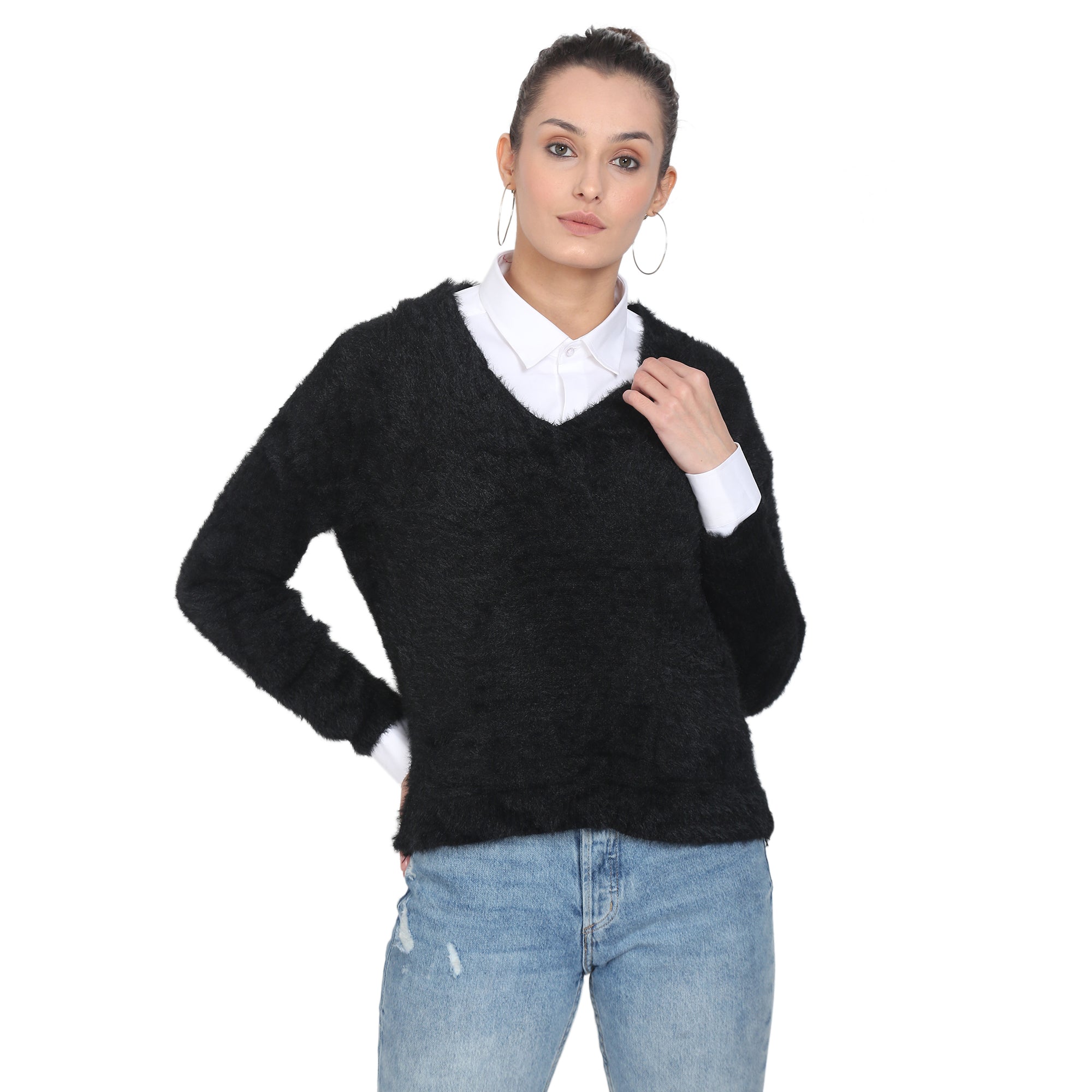 CAMEY Women Woolen v-Neck Sweater - Camey Shop
