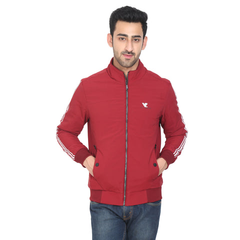 Mens Red Full Sleeve Zipper Jacket - Camey Shop