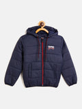 Kids Boys Regular Fit Hodded Bomber Jacket For Winter Wear - Camey Shop
