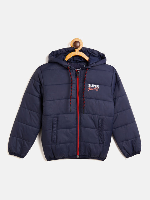 Kids Boys Regular Fit Hodded Bomber Jacket For Winter Wear - Camey Shop