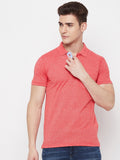 Men's Mars Red Half Sleeves Cotton Polo T-Shirt - Camey Shop