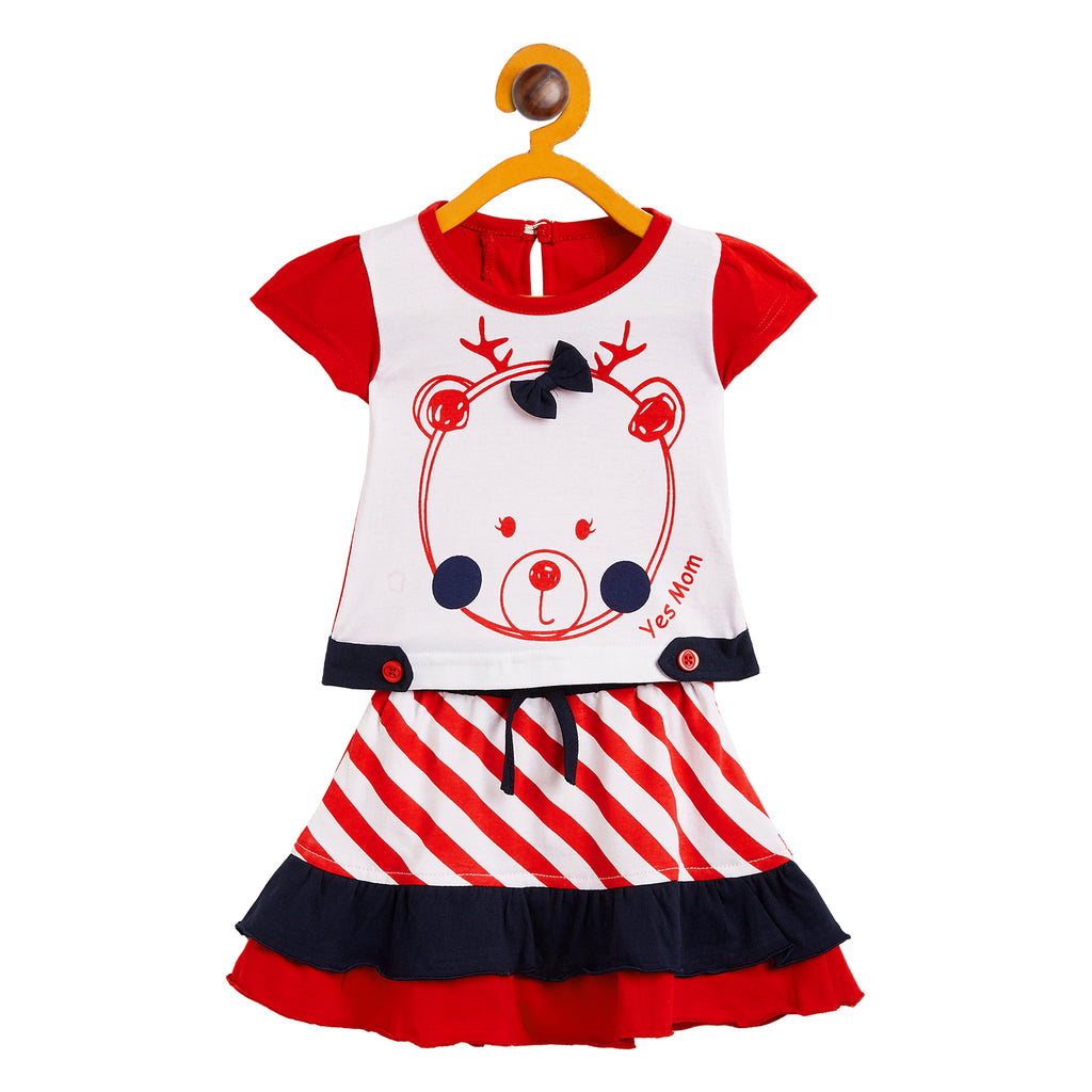 Camey Girls Printed Top With Skirt : Cotton Dress - Camey Shop