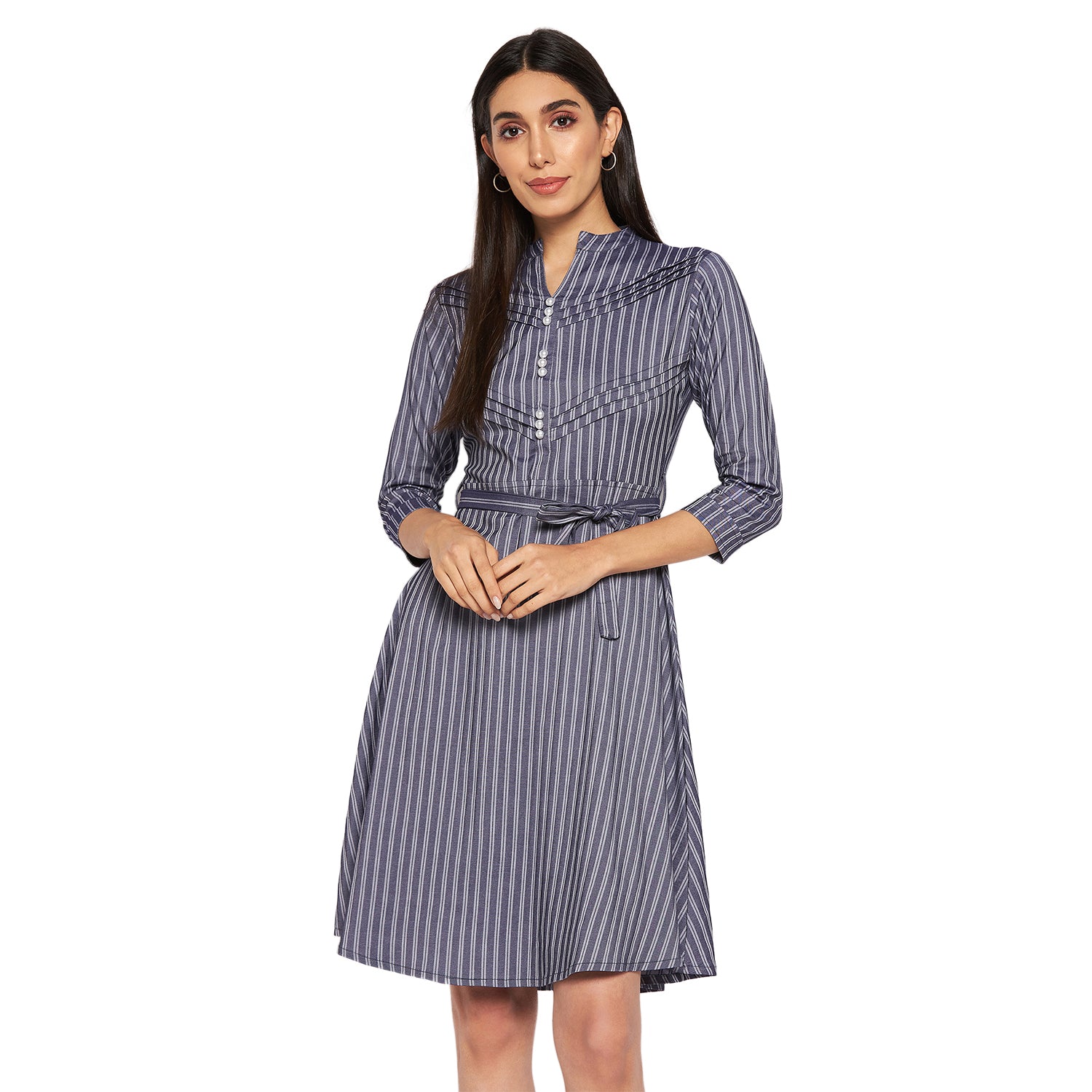 Camey Women Striped Cotton Shirt Mini Dress - Camey Shop