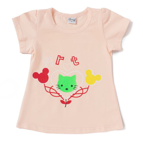 Camey Magenta Love Girls Half Sleeve Tshirt - Camey Shop