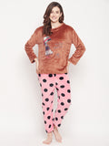 Camey Women's Winter Full Sleeve Top and Pajama Pants Regular Fit Night Suit Round Collarless Top and Pyjama Set Ladies Night Dress - Camey Shop