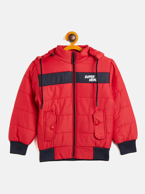 Kids Boys Regular Fit Hodded Bomber Jacket For Winter Wear - Camey Shop