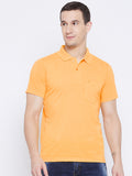 Men's Yellow Half Sleeves Cotton Polo T-Shirt - Camey Shop