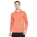 Men's Orange Full Sleeves Cotton Polo T-Shirt - Camey Shop