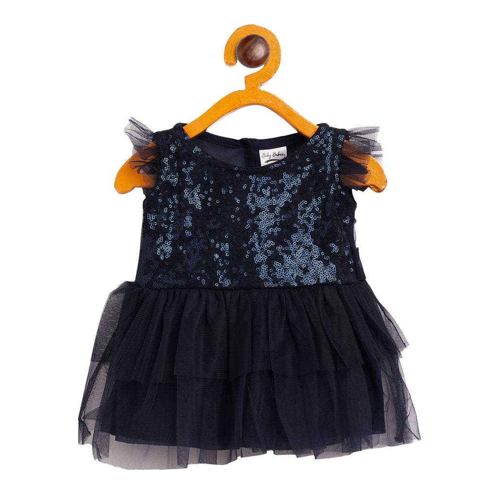 Navy Sequin Party Frock