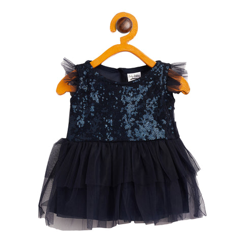 Navy Sequin Party Frock