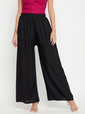 Women Cotton Black Palazzo - Camey Shop