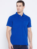 Men's Royal Blue Half Sleeves Cotton Polo T-Shirt - Camey Shop