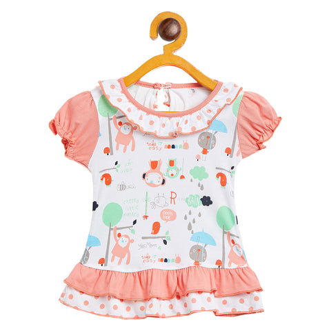 Girls Printed Cotton A-Line Dress/Frock - Camey Shop