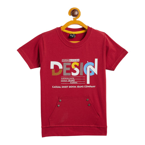 Boy's Maroon Half Sleeve T-Shirt - Camey Shop