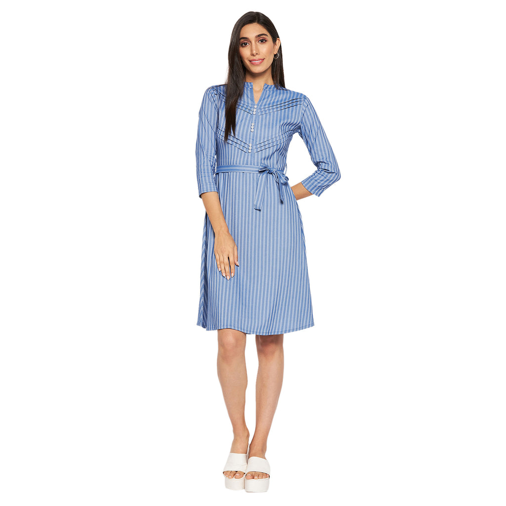 Camey Women Striped Cotton Shirt Mini Dress - Camey Shop