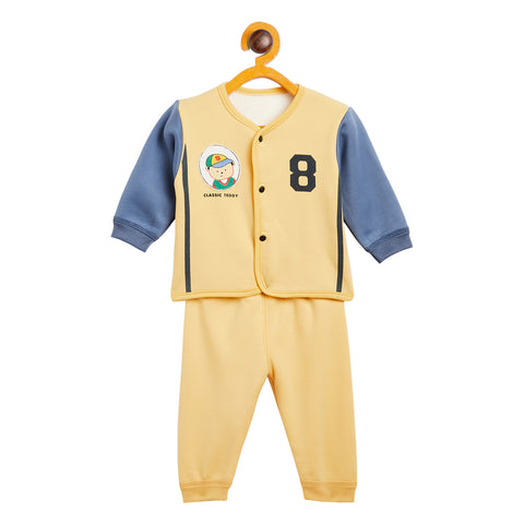 Infant Cotton Full Sleeves Front Open Sweatshirt with Pant Set - Camey Shop