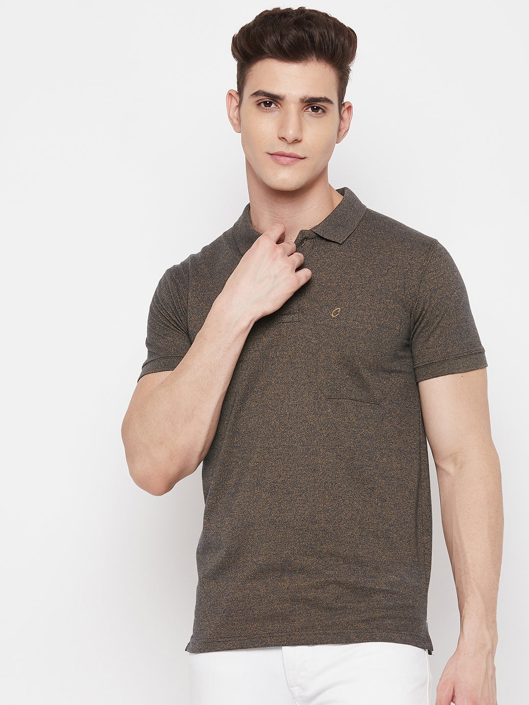 Men's Vintage Navy Half Sleeves Cotton Polo T-Shirt - Camey Shop